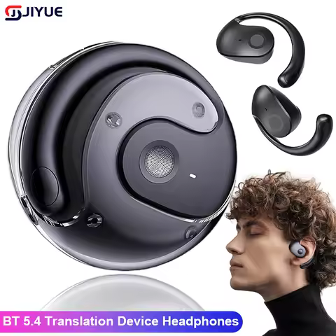 Bluetooth 5.4 Earphones Ear Hook TWS Wireless Translation Device Voice Translator Earbuds HIFI Sound