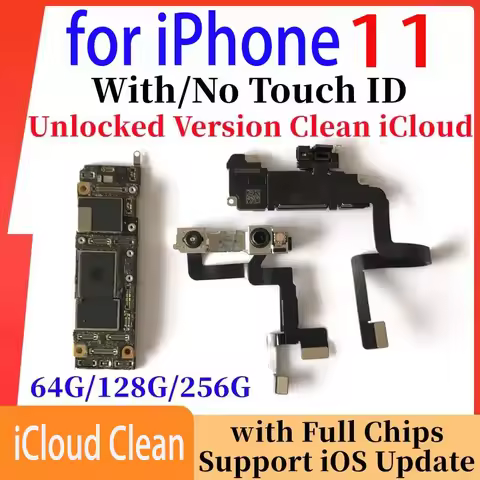 Motherboard For iPhone 11 With Face ID Clean iCloud 64g/128g/256gb Unlocked Mainboard Support Update