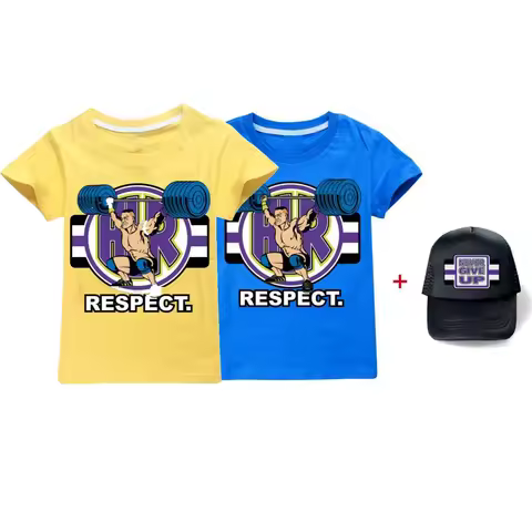 Kids John Cena 20 Years Never Give Up T-Shirt Summer Short Sleeve Pajmas Children Tee Shirts Pants F