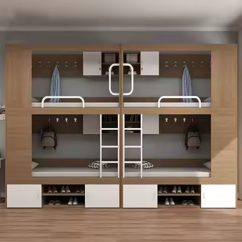 Double Bed with Study Table for Teenagers for School Dormitory or Hostel Adult Adults' Double Bunk B