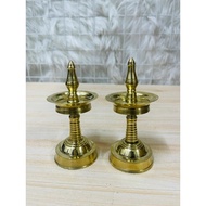 BR277 - Brass Kerala Vilkaku AKP No 4 - Set of 2