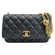 黑色 羊皮 WOC 愛心調節扣 肩背包【CHANEL 香奈兒】 AP3201