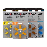 6PCS Batteries RAYOVAC Extra Advanced Size 10 13 312 675 Zinc Air Hearing Aid Battery