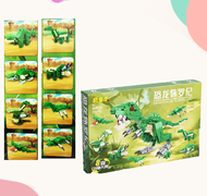 READY STOCK 8 In 1 Building Blocks Children Assembling Lego Battleship World/ Dinosaur World Big Gif