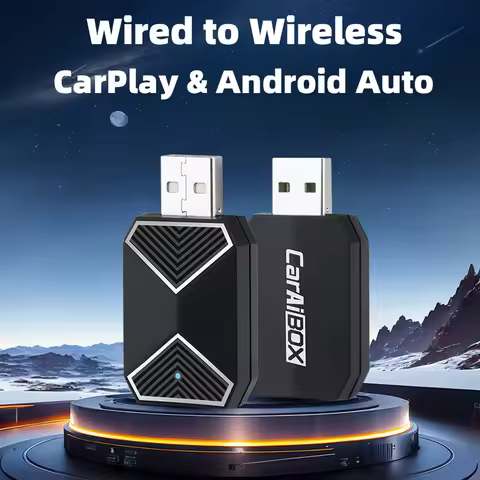 Wireless CarPlay Android Auto AI Box Adapter USB Plug&Play 2 In 1 AI Box Android 11+ for Factory Wir