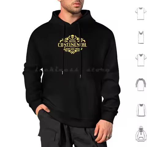 Continental Hotel Fan Logo Hoodies Long Sleeve Continental Hotel John Wick Tv Series Prime Keanu Ass