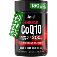 High Absorption CoQ10 200MG - Co Q10, 200mg Softgels for Heart Health & Energy Production - Enhanced