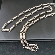 6mm Thickness Stainless Steel With 12mm Short Tubes Link Chain Amulet Necklace L73cm.