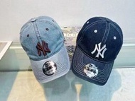 韓國預訂 new era NY刺繡logo 拼牛仔布 cap帽 2色選擇