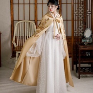 Original Lace Costume Hanfu Cloak Woman Beading Hooded Cloak Cape