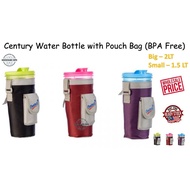 Century Tumbler BPA Free Water Bottle with Pouch Bag /1.5L-2LT Water Bottle Tumbler With Bag Pocket