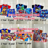 Book 1 - 100% cotton short pants pyjamas budak 2-8 tahun