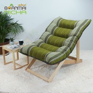 เก้าอี้พักผ่อน เก้าอี้เอนนอน เก้าอี้ไม้พับได้ ไม้ยางพารา  Size:70x115x85 ซม. (ขนาดเล็ก) ไม่มีที่พักเ