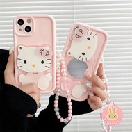 HOT HelloKitty Mirror Case For Huawei Mate 60 50 40 40E 30 20 Pro Lite Nova 5 5i Pro 5Z 4 3 Mate60Pro Mate50Pro Cover Y2K HOT Hello Kitty Makeup Mirror Holder Silicone Case