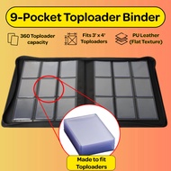 【SG Fast】TCG Toploader Binder Card Album 4/9 Pocket Zipper Ringless Card Folder 3x4 Card Binder Leat