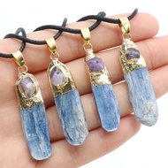 Light Blue Kyanite Pendant Natural Kyanite Rough Stone Irregular Stick Pendant Necklace Jewelry 1pc