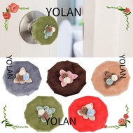 YOLANDAGOODS Door Knob Decorative Covers, Velvet Cloth Anti-Slip Door Handle Covers,  Design Anti-St