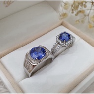 Cincin Nikah/Kahwin/Tunang Original Silver Sterling 925 Blue Tanzanite