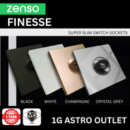 Zenso Finesse 1Gang 2Gang 3Gang 4Gang 1 Way 2 Way 13A Flat Universal 20A 15A Switch Socket