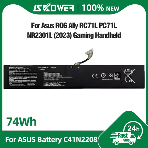 SKOWER DIY Upgrade 74Wh High Capacity C41N2208 Battery for ASUS ROG Ally RC71L PC71L NR2301L (2023)