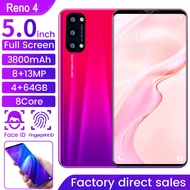 【Ready Stock 】Reno4 Smartphone5.8 inch Full screen Smart Handphone Mobile Phone 4GB RAM 64GB ROM Dea