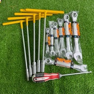 (Free Screwdriver) Combo of 5 T-Locks and 7 Wrench Locks 8 to 19 Thick Standard Crv Steel