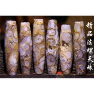 Factory Unique Pure Dzi Beads Lezi Old Mine Conch Fossil Bracelet String Necklace Dzi Beads Pendant 