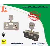 HEAVY DUTY METAL 2 GANG WALL SOCKET