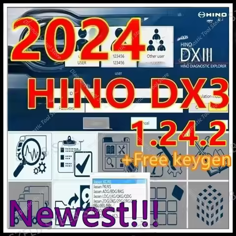 Newest 2026 Hino Diagnostic EXplorer 3 Hino with keygen DX3 V1.24.2 [02.2024]+ unlocked keygen+ free