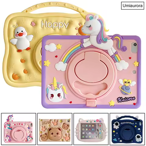 Cartoon Unicorn Kids Silicon Case For Samsung Tab A9 Plus SM-X210 SM-X110 A A7 A8 X200 S6 Lite P610 