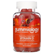 Gummiology, Adult Gummies, Vitamin D3 Gummies, No Gelatin, Peach & Sour Cherry Flavors, 100 Vegetari