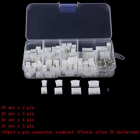 1Box JST-XH Kit 2/3/4/5Pin XH2.54MM Terminal Housing PCB Header Wire Connectors
