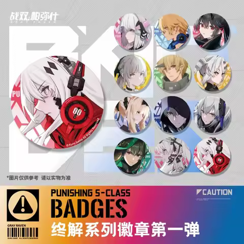 Sunsyea PUNISHING: GRAY RAVEN Official Merch ZhongJie Vol.1 Badge Lee Bianca Alpha Lucia Nanami Liv 