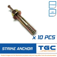 10PCS 1/4 inches Strike Anchor Tetanized Hit Anchor for Concrete Anchor Bolt Expansion Bolt