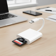 Highspeed OTG Adapter: Multifunction Memory Card Reader for Apple iPhone, Supports SD TF Cards