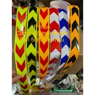 5 meters of reflective decal, 5cm wide, 5 meter combo) to attach vehicle warnings and guide directio