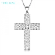 Pass Test 3EX VVS1 D Color Real Moissanite Diamond Gems Cross Pendant Necklace Solid 925 Sterling Si