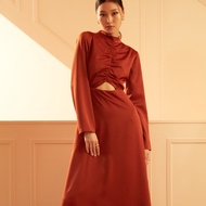 (Mid year sale starts 25 June 10 am) lookbookthesignature nyla dress copery bronze ชุดเดรสไปงาน