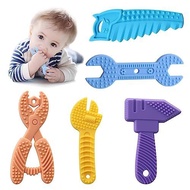 5PCS Baby Teething Toys, Silicone Sensory Chew Teether for Newborn Infant 0-6 9 12 18 Month ，Kids Tr