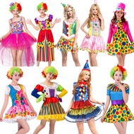 Adult Clown Costume Female Clown Clothes Performance Costume Clown Suit Clown Skirt Holiday party pa