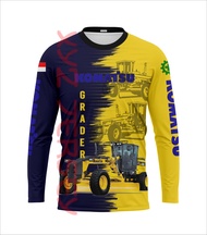 Kaos Fullpriint Motor Grader Komatsu Bahan Drifit