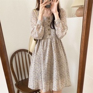 Very pretty babydoll floral dress made of 2-layer soft chiffon VLT18