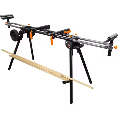 Upgraded version - Miter Saw Stand, Collapsible and Rolling with 3 Onboard Outlets,79.25 x 24.88 x 3