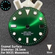 For NH34 NH35 Watch Dial 12.5mm NH34 NH35 NH36 Watch Hands 28.5mm BGW9 Blue Luminous Dial For NH34 N