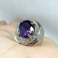 926 SILVER RING WITH AMETHYST CUTTING BRILLIANT GEMSTONE ELEGANT LOOK