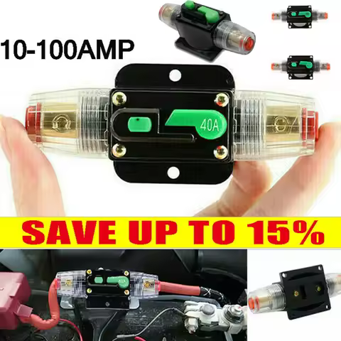 10A-100A A Circuit Breaker Fuse Reset 12V-48V DC Car Boat Auto Circuit Breaker Waterproof Rubber Boo