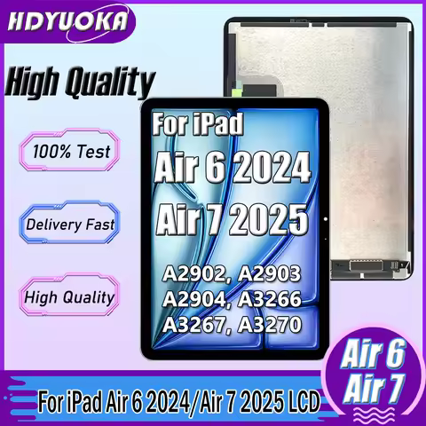 11.0" For APPLE iPad Air 6 2024 Air 7 2025 A2902 A2903 A2904 A3266 A3267 LCD Display Touch Screen Di