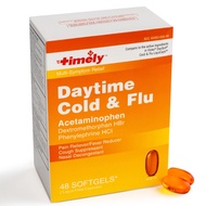 TIME-CAP LABS, INC. Timely Daytime Cold and Flu Medicine 48 Softgels - Compared to The Active Ingred