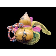 招财守财葫芦 龙普布达 Natural Sealed Calabash Gourd with Hand Drawn Yantra, Luangpu Buddha, Wat Patai B.E. 256