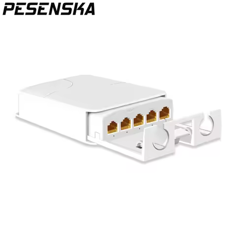 PESENSKA POE Extender Outdoor Waterproof 1000Mbps Extension Repeater 1 In 4 Output 48V Network Switc
